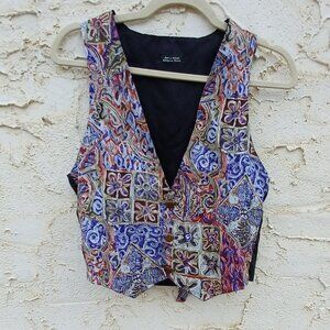 Vintage 90's Psychedelic Flower button-up Vest